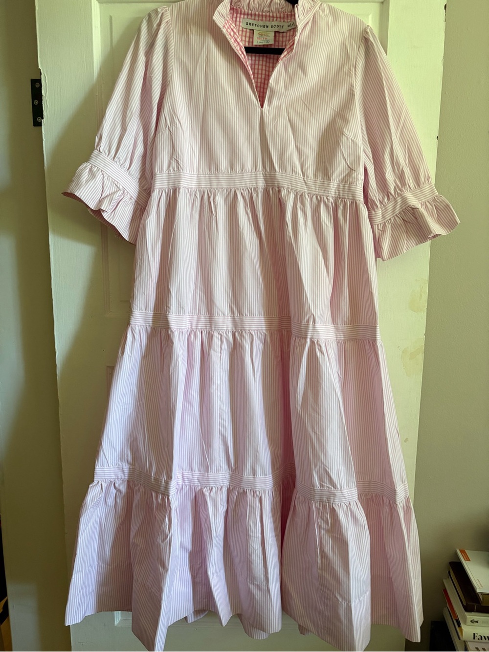 Gretchen Scott Designs Pink Striped Midi Dress